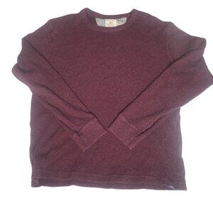 Faherty Thermal Waffle Knitwear Long Sleeve Shirt Mens Size L Burgundy Surplus C